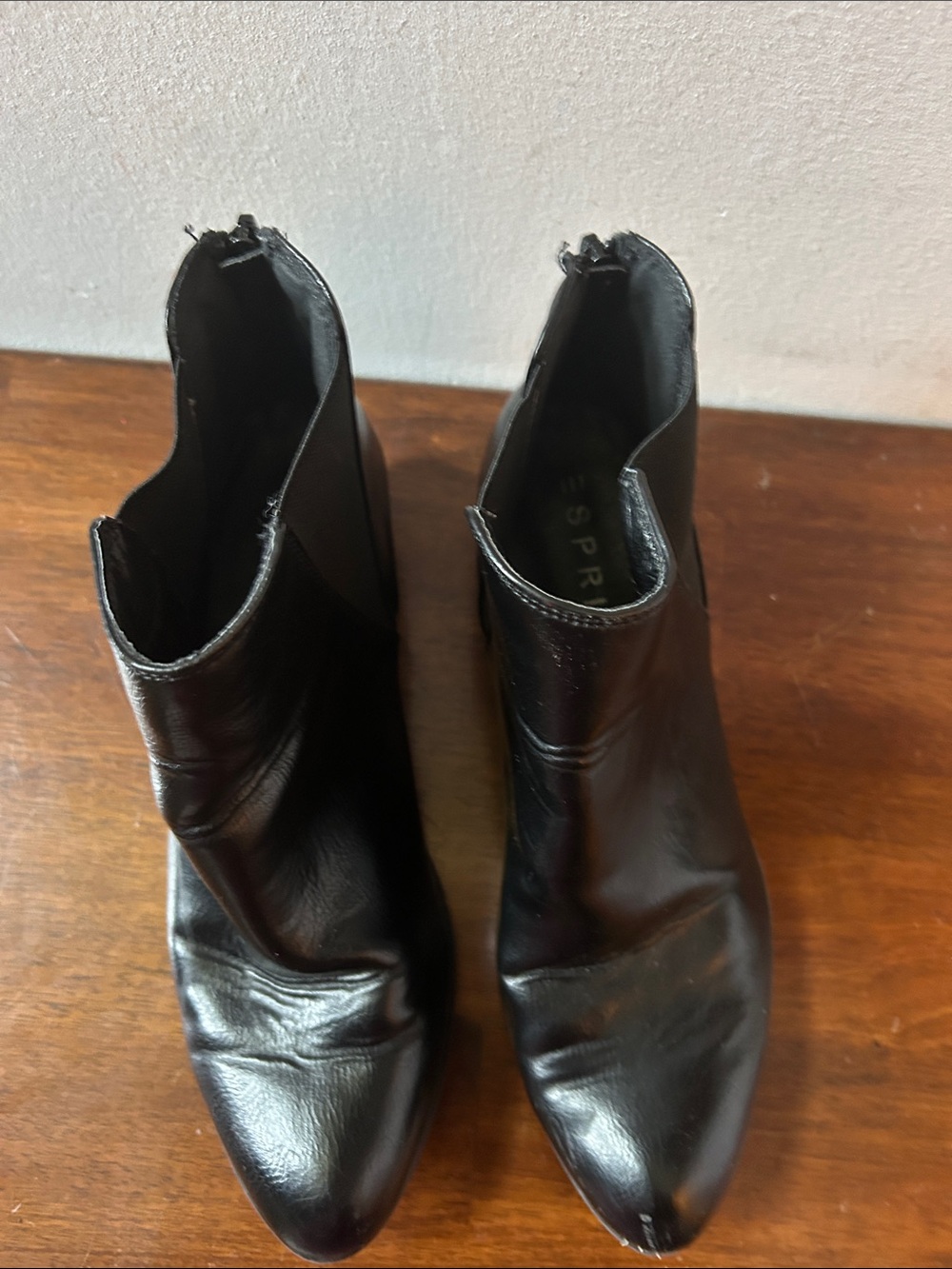 Vintage Esprit Black Leather Chukka Ankle Boots